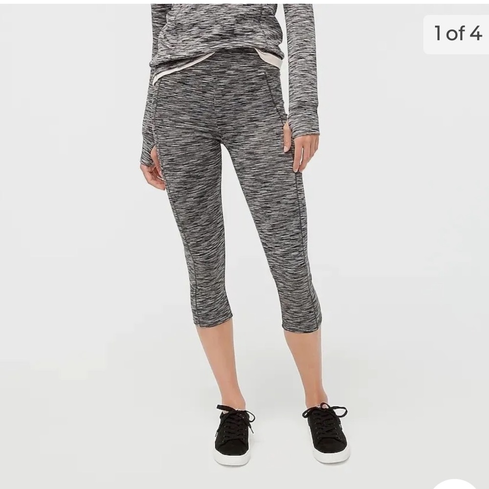 J. Crew Factory Cropped Space Dye Athletic Leggings | Side Pocket
